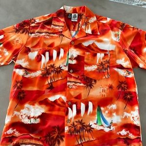 Men's Orange Tropical Hawaiian Shirt